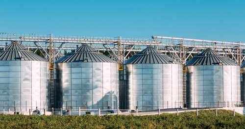 modern agricultural commerical grain drying facility
